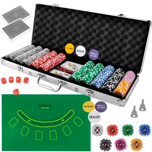 Malatec Poker Set - 500 Chips - In Luxe Aluminium Koffer - HQ