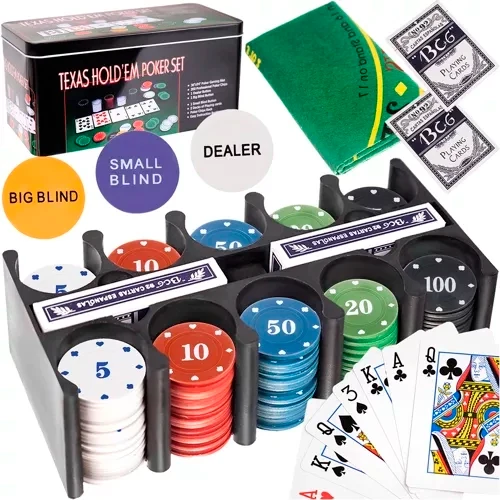 Malatec Texas Poker Set - 200 Chips - Inclusief Speelkleed en Box