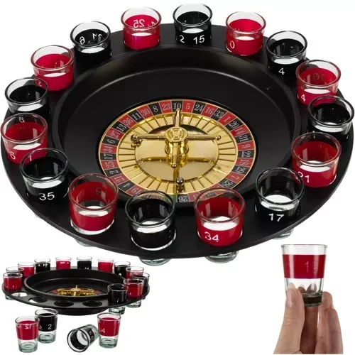 Malatec Party Roulette - Inclusief 16 Shotglazen - Drankspel voor Feestjes