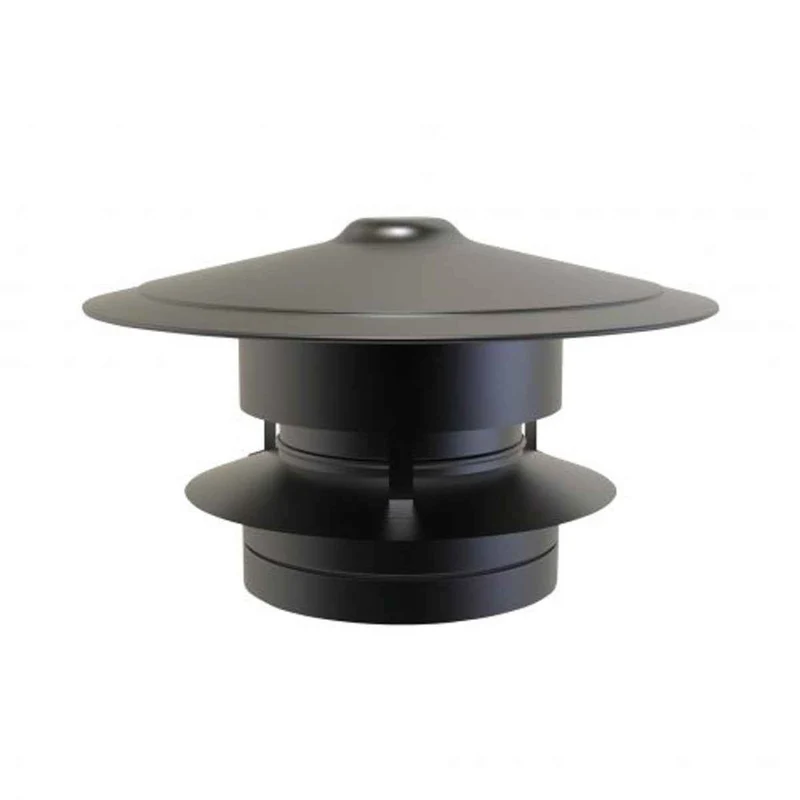 Trekkap anti-valwind Ø 150-200 mm Dubbelwandig geïsoleerd RAL9004