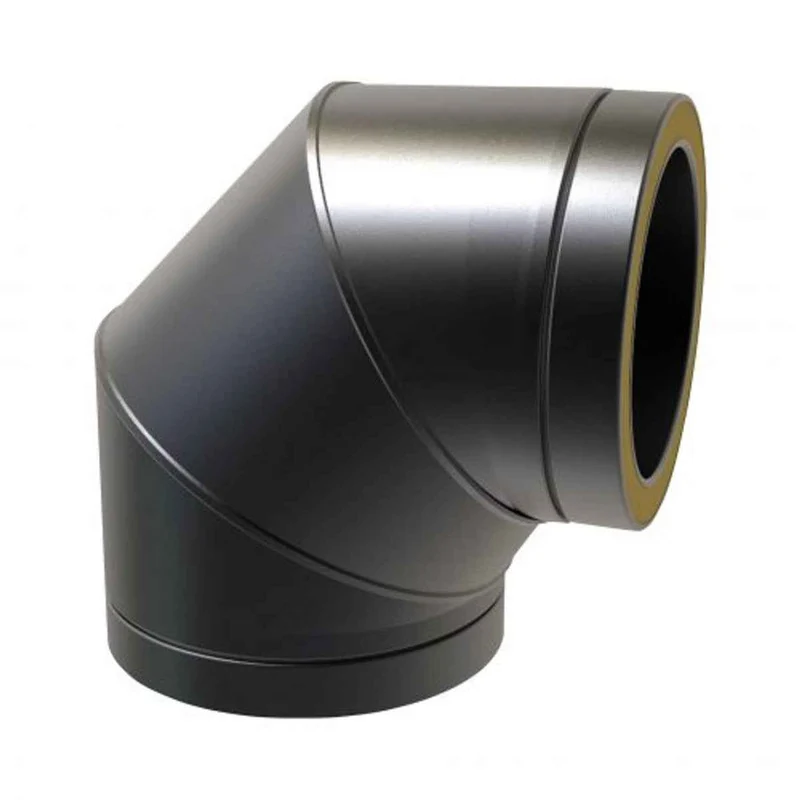 Bocht 90° Ø 150-200 mm Dubbelwandig geïsoleerd RAL9004
