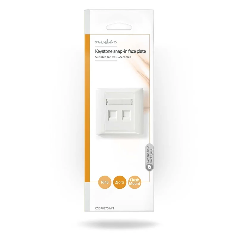 Netwerk Keystone-voorplaat Frontplaat RJ45 - ABS - Wit