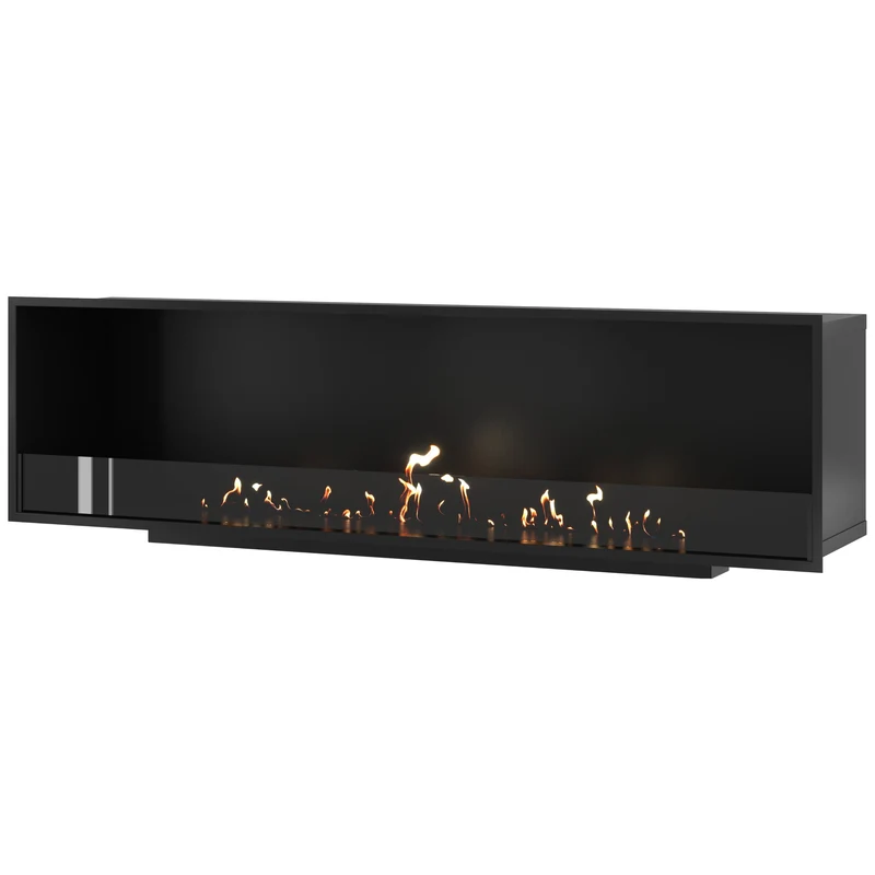 Wild Flame Selected enkelzijdige bio-ethanol inbouwhaard – 190 cm