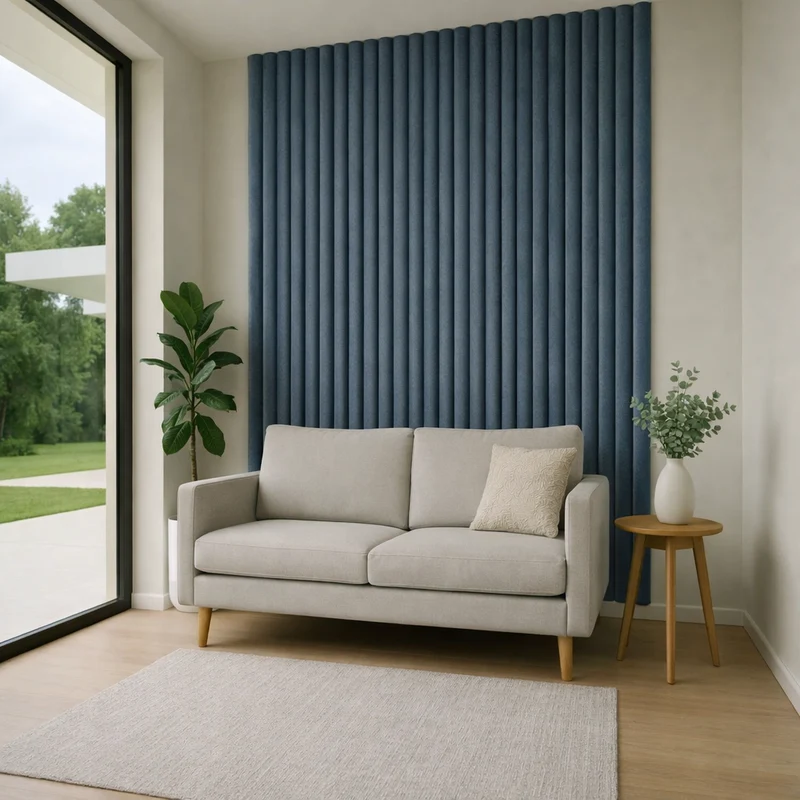 Suède Akoestisch Wandpaneel – Turqoise – 280 x 60 cm