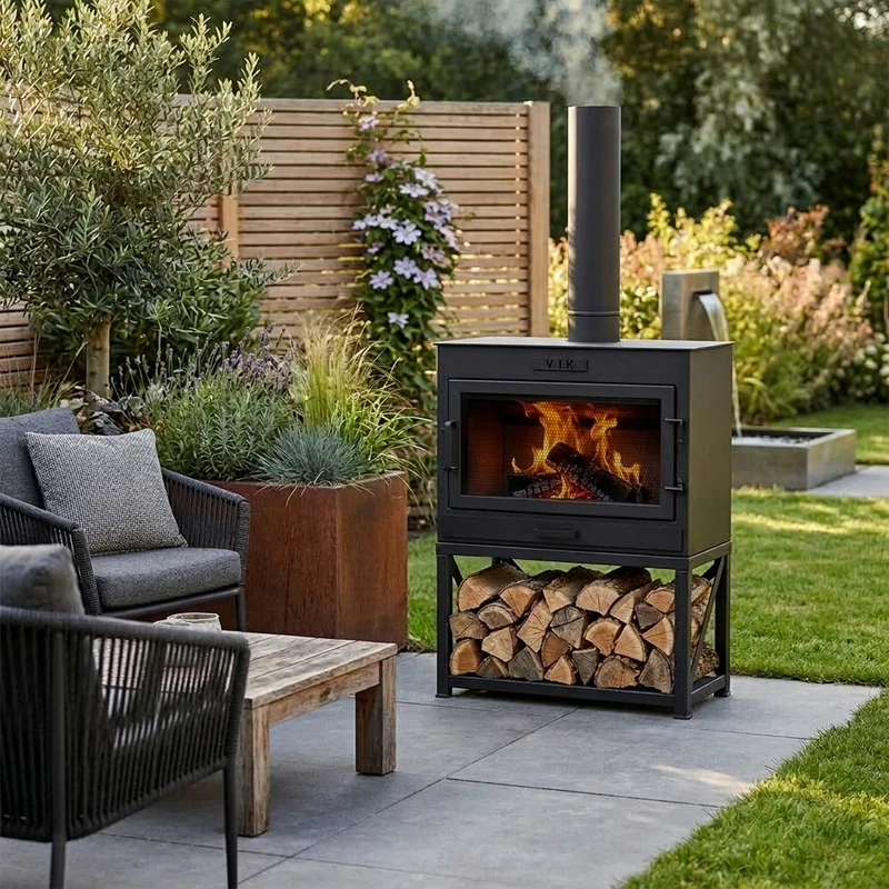 VIK - LUX Lounge tuinhaard zwart (voor aan een loungebank)