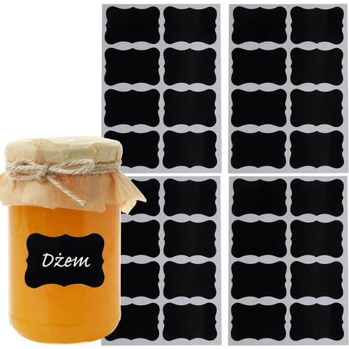 Zwarte Zelfklevende Labels - 24 Stuks - PVC Stickers - 5 x 3,5 cm