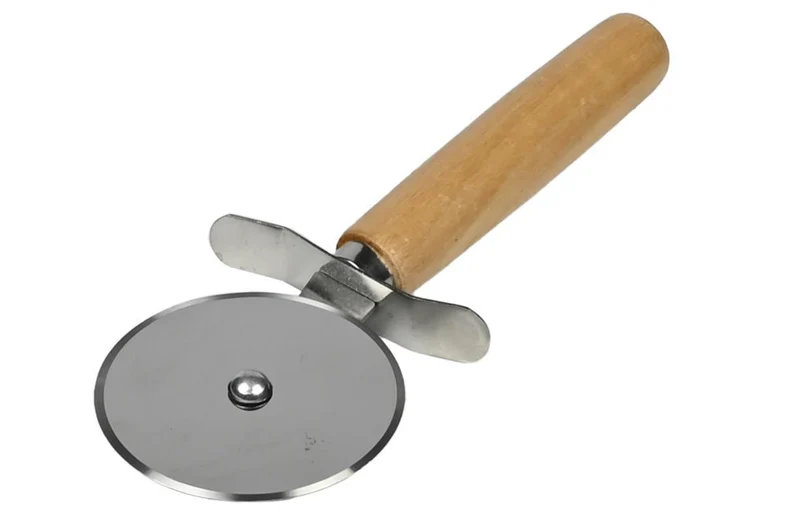 Benson Pizzasnijder - Scherp RVS Wiel - Klassiek Houten Handvat - 18,5 cm