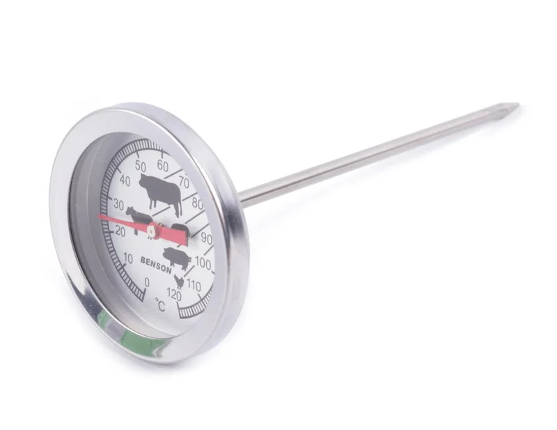 Benson RVS Vleesthermometer - Analoog - Ø 5,5 cm - 12 cm - Kerntemperatuur