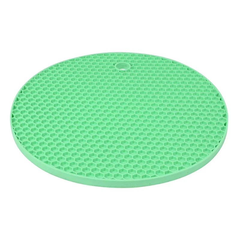 Benson Ronde Siliconen Pannenonderzetter - Ø 18 cm - Hittebestendig - Grijs/Groen