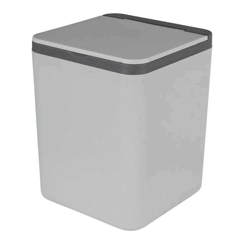 Benson Mini Prullenbak - 12,5 x 12,5 x 15,5 cm - Grijs - Tafelmodel