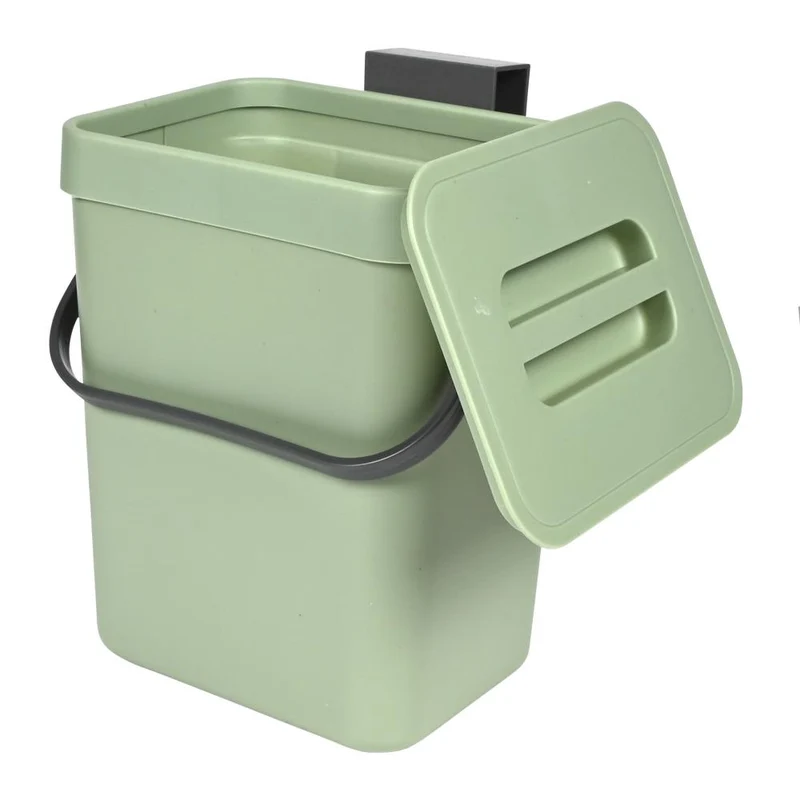 Benson Compacte Prullenbak - 3 Liter - Groen - Lichtgewicht - 16 x 13 x 20,5 cm