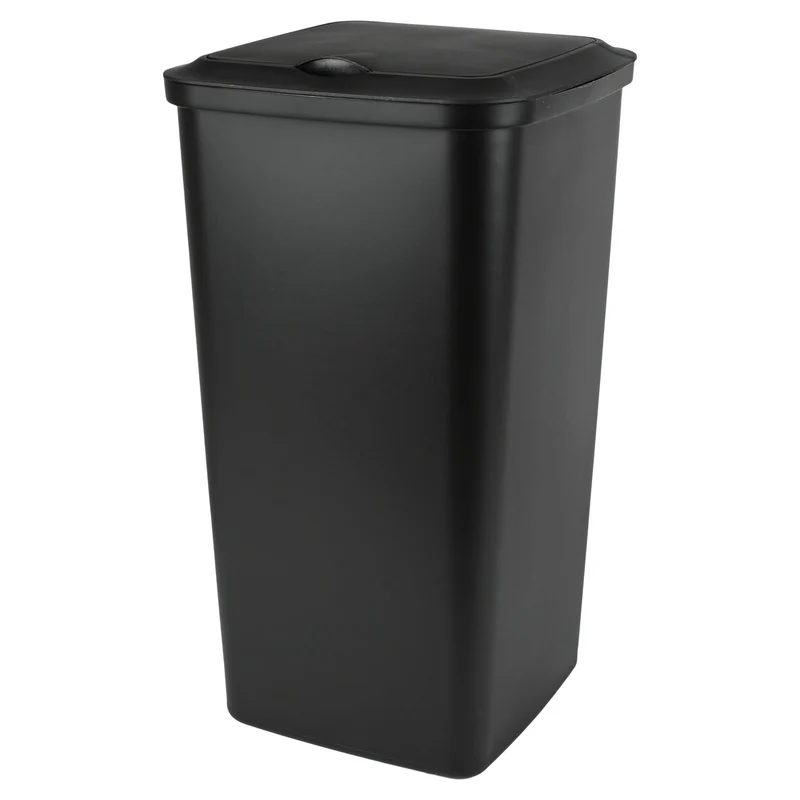 Benson Prullenbak - 24 Liter - Zwart - Met Afneembaar Deksel - 20 x 20 x 48 cm