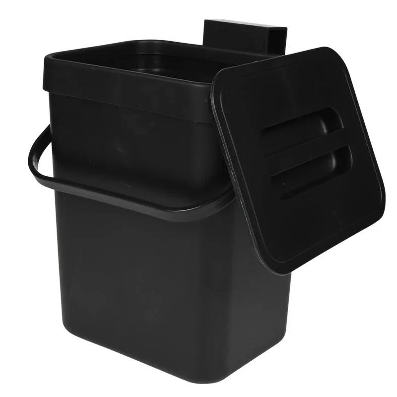 Benson Compacte Prullenbak - 3 Liter - Zwart - Ruimtebesparend - 16 x 13 x 20,5 cm