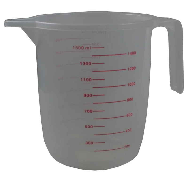 Benson Transparante Maatbeker - 1500 ml - Kunststof - Extra Grote Inhoud - Vaatwasserbestendig