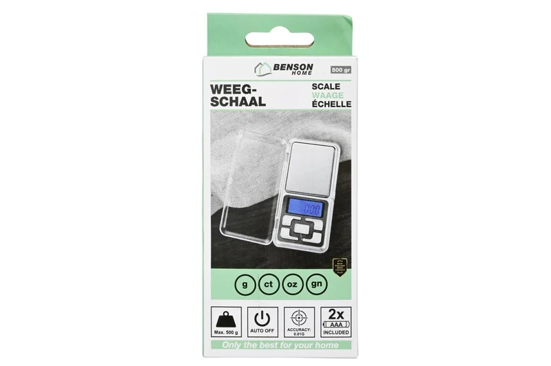 Benson Digitale Precisieweegschaal - 500 Gram - 0,01g Nauwkeurig - LCD-scherm - Tarrafunctie