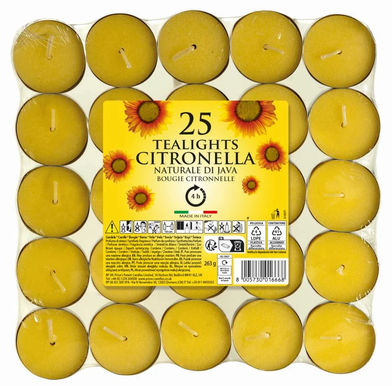 Benson Citronella Theelichten 25 Stuks - Insectenwerend