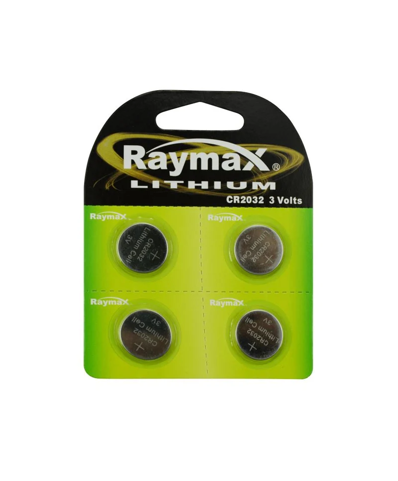 Raymax Knoopcelbatterijen - CR2032 - Lithium - 3V - 4 stuks