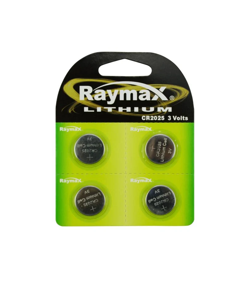 Raymax Knoopcelbatterijen - CR2025 - Lithium - 3V - 4 stuks