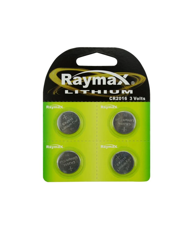 Raymax Knoopcelbatterijen - CR2016 - Lithium - 3V - 4 stuks