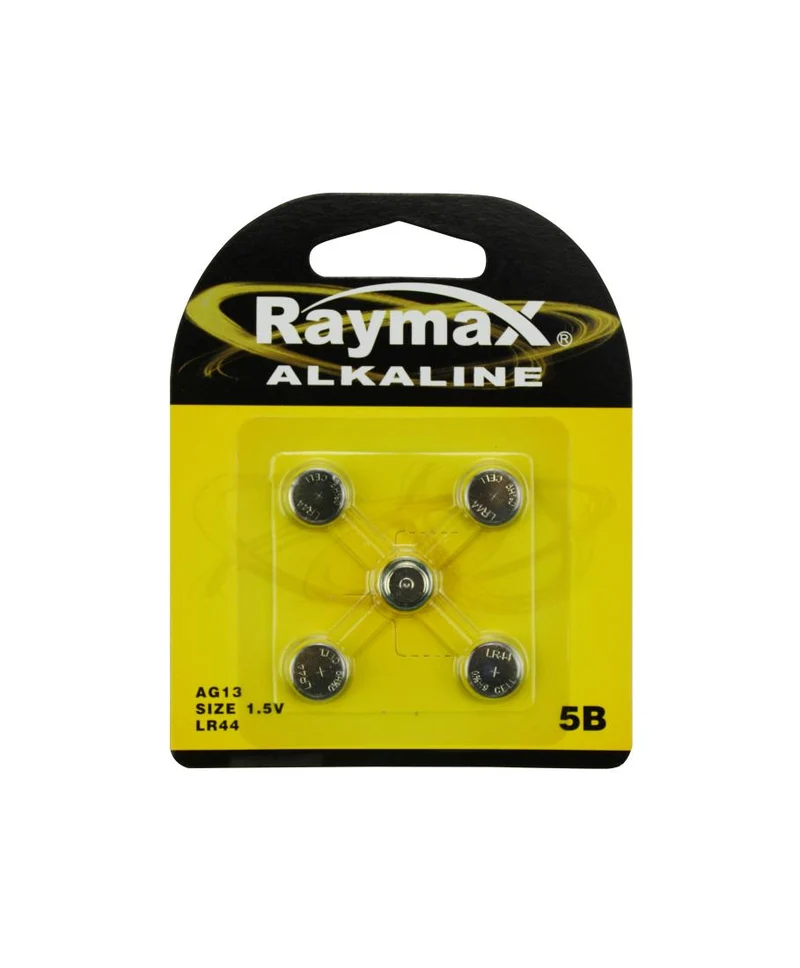 Raymax Knoopcelbatterijen - AG13 / LR44 - Alkaline - 1.5V - 5 stuks