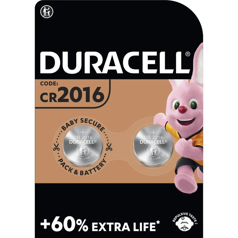 Duracell Knoopcelbatterijen - DL2016 / CR2016 - Lithium - 3V - 2 stuks