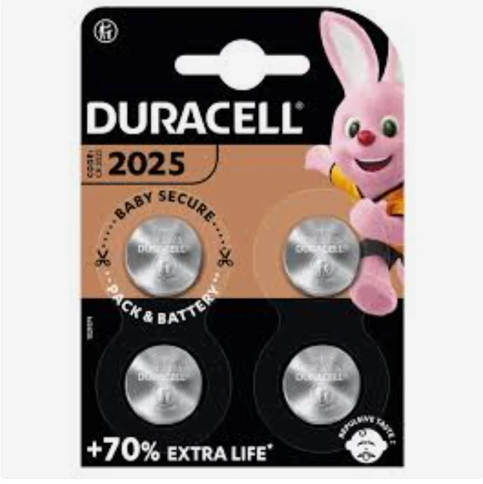 Duracell Knoopcelbatterijen - CR2025 - Lithium - 3V - 4 stuks
