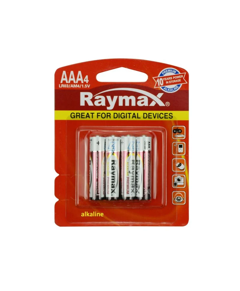 Raymax AAA Batterijen - LR03 - 1.5V - 4 stuks - High Power Alkaline