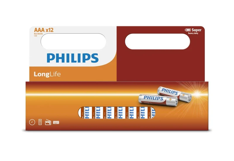 Philips AAA Batterijen - LR03 - 1.5V - 12 stuks - Power Alkaline - Voordeelverpakking