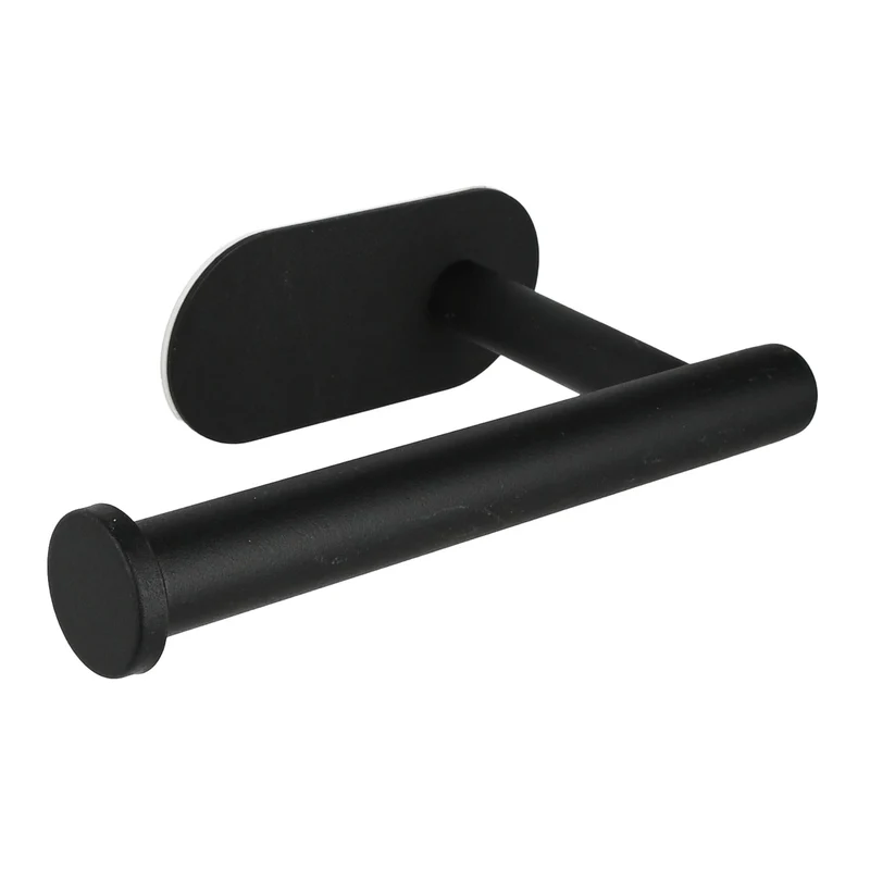 Benson Zelfklevende Toiletrolhouder - Zwart RVS - 16,5 x 8 cm