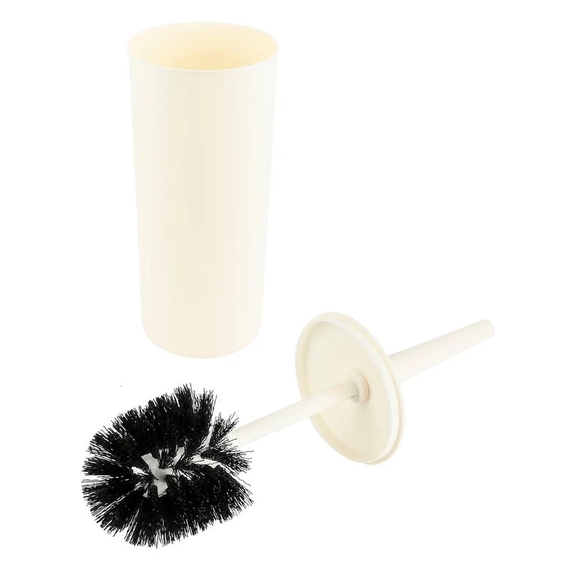 Benson Toiletborstel met Houder - Beige - Rond & Hoog
