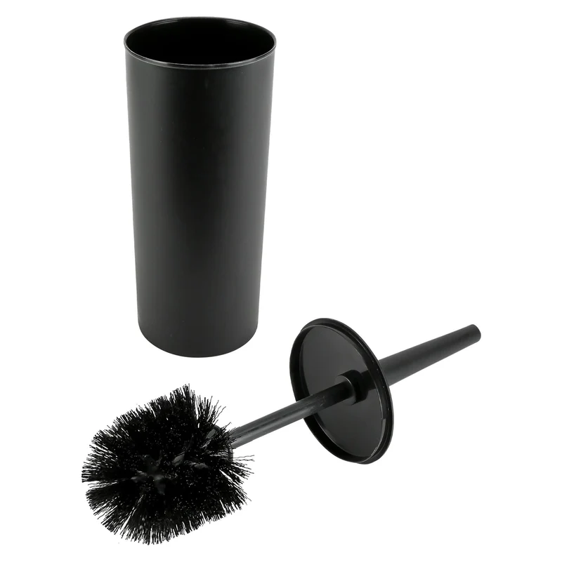 Benson Toiletborstel met Houder - Zwart - Rond & Hoog