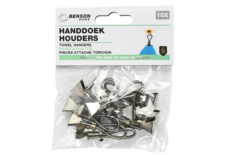 Benson Handdoekknijpers met Klemlippen - Zwart - 10-delig