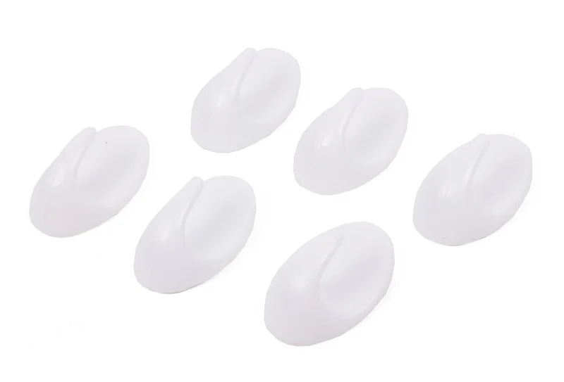 Benson Zelfklevende Handdoekhaken - Wit - 6-delig - 48 x 30 mm