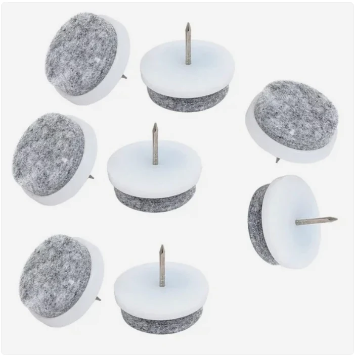 Benson Meubelviltglijders met Nagel - Ø 20 mm - Wit/Grijs - 24 stuks