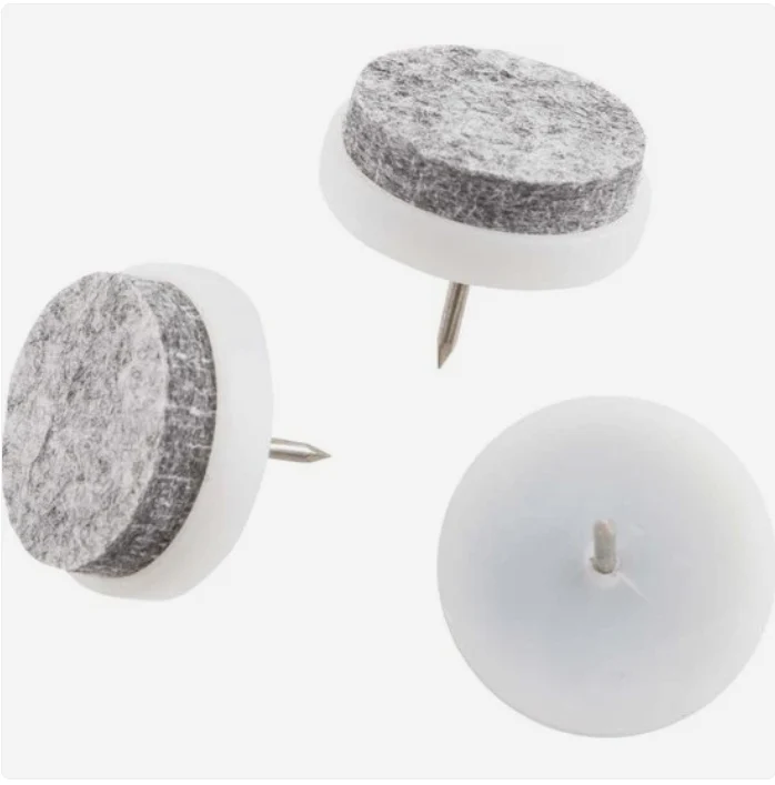 Benson Antikrasvilt met Nagel - Ø 24 mm - 8 stuks - Wit/Grijs