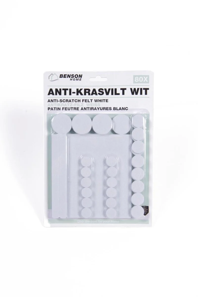 Benson Antikrasvilt Set - 80-delig - Wit - Diverse Maten - Sterk Klevend