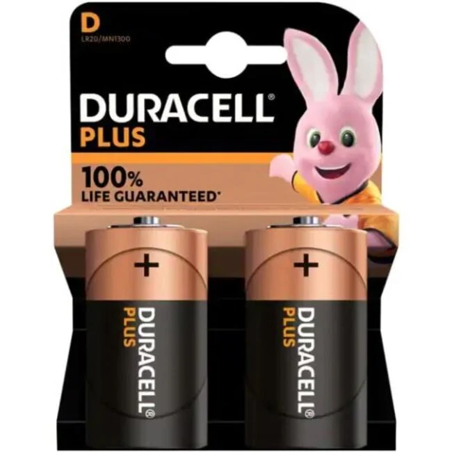 Duracell Plus D Batterijen - LR20 / MN1300 - 1.5V - 2 stuks - Duralock