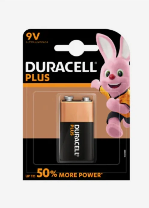 Duracell Alkaline Plus 9V Batterij - 6LR61 / MN1604 - Blokbatterij