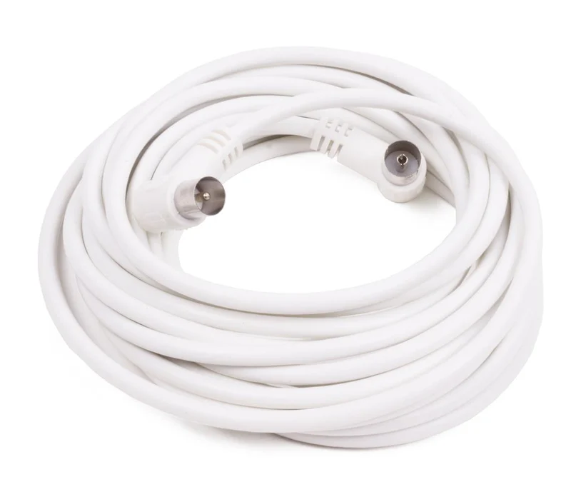 Benson Coax Kabel - 5 meter - Haakse Stekkers - Wit - Optimale Signaaloverdracht