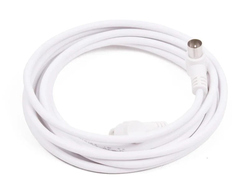 Benson Coax Kabel - 3 meter - Haakse Stekkers - Wit - Flexibel & Duurzaam