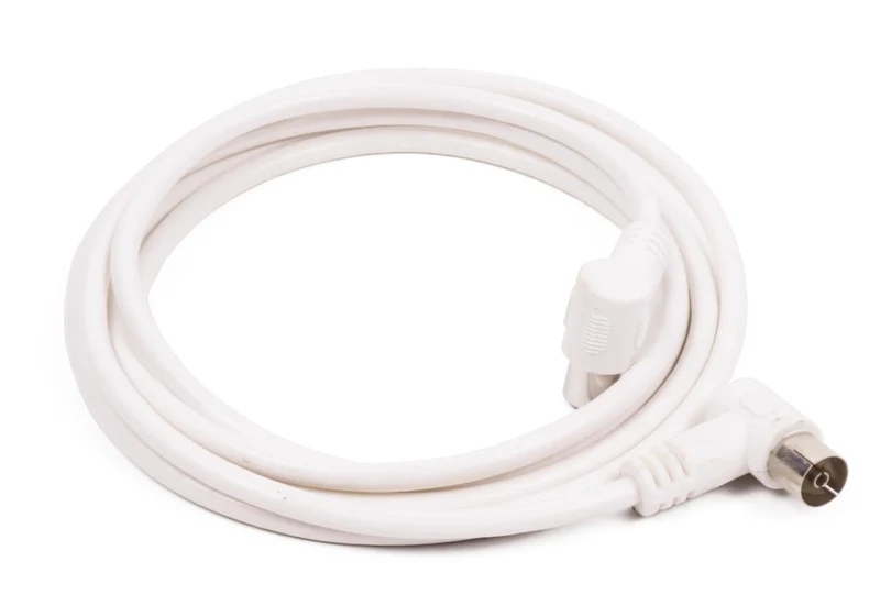 Benson Coax Kabel - 1.5 meter - Haakse Stekkers - Wit - Ziggo Geschikt