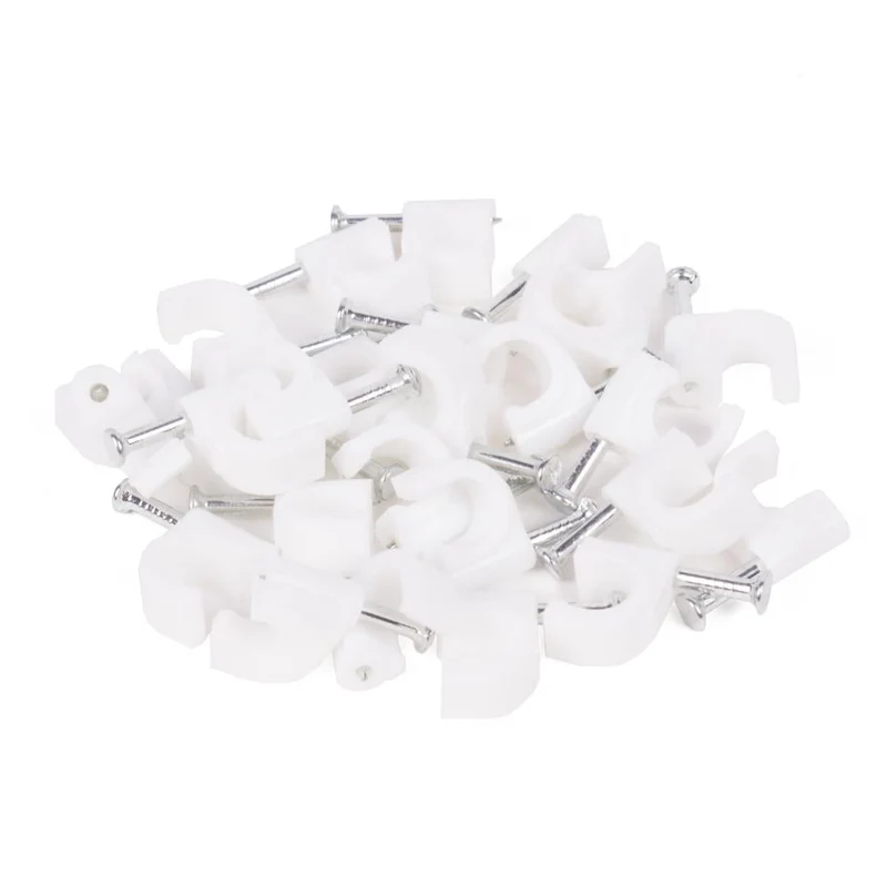 Benson Snoerclips - Kabelbeheer - 7 mm - 25 stuks - Inclusief spijker - Wit