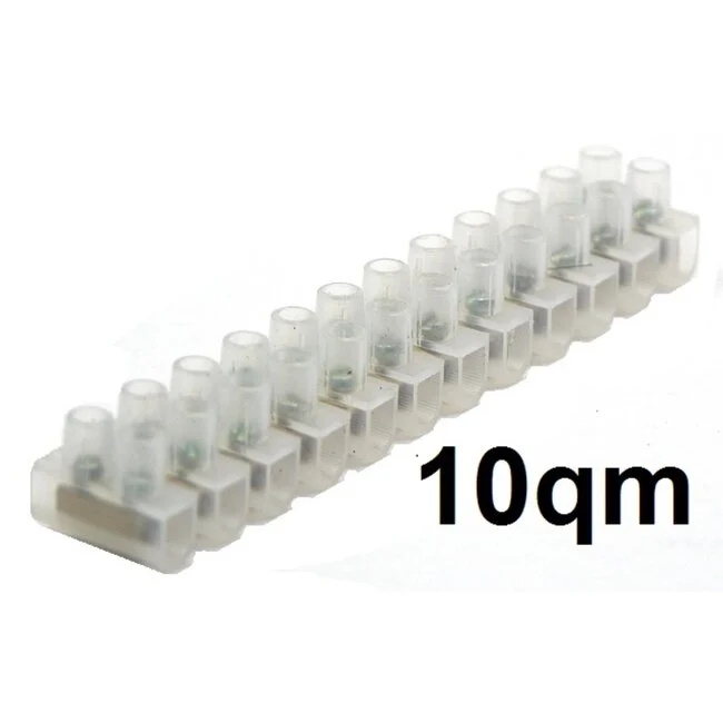 Benson Kroonsteenstrip 10 mm² - 10 stuks - 12 klemmen - Transparant Wit