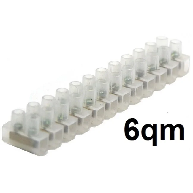 Benson Kroonsteenstrip 6 mm² - 10 stuks - 12 klemmen - Transparant Wit