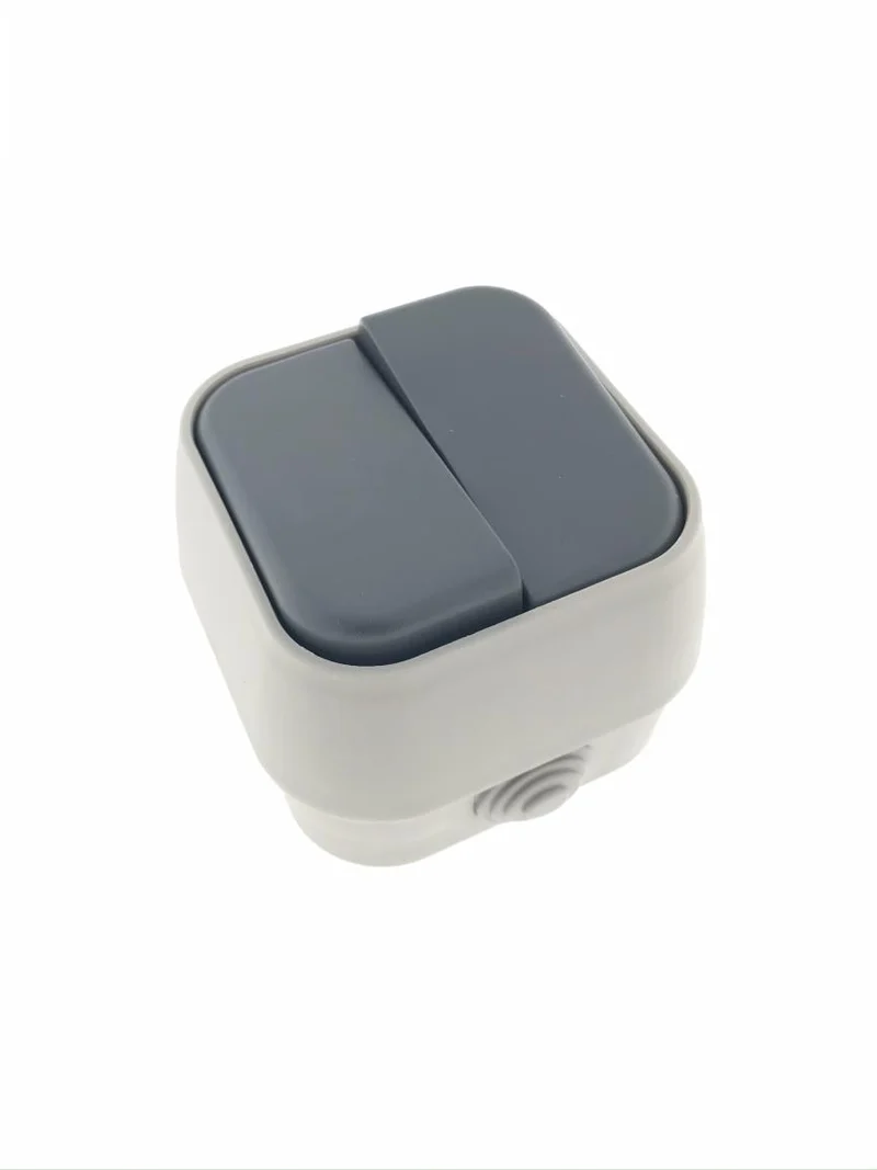 Benson Opbouw Wisselschakelaar - IP54 - Waterdicht - 10A - Grijs/Antraciet
