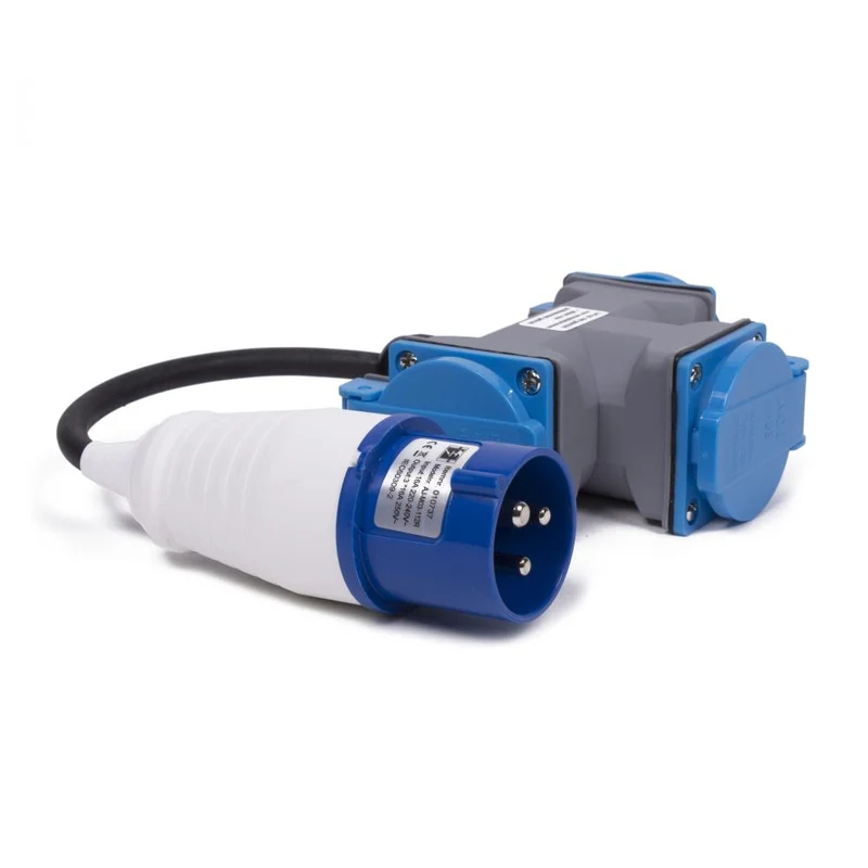 Benson CEE Verloop Contra - 3-weg Splitter - IP44 - 3500W - IEC60309-2