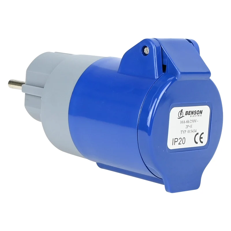 Benson Stekker Verloop Compact - 250V - 2P+E - EN 60309 - Montageadapter