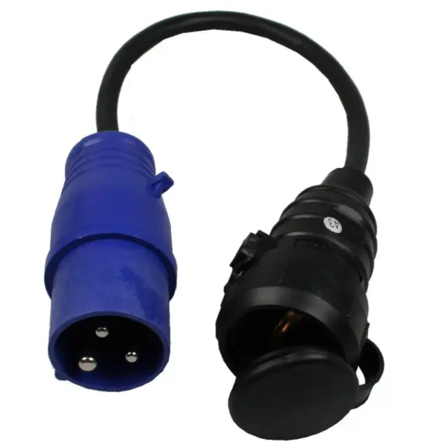 Benson Camping Adapter CEE 16A Mannetje naar Schuko Contrastekker – IP44