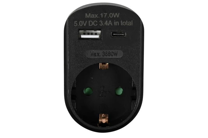 Benson Stopcontact met USB-A en USB-C - Zwart - Modern en Efficiënt - 16A