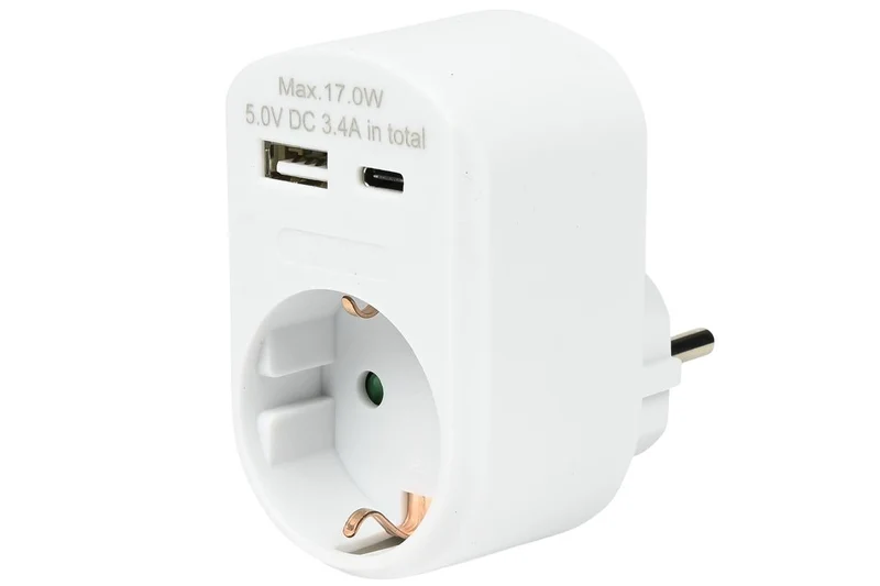 Benson Stopcontact met USB-A en USB-C - Snel Opladen - Wit - 16A
